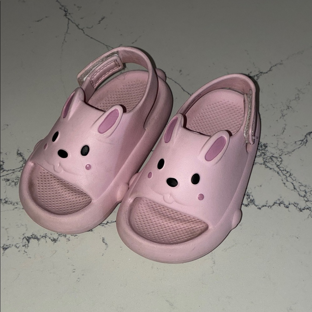 Wonder Nation Light Pink Bunny Kids Sandals